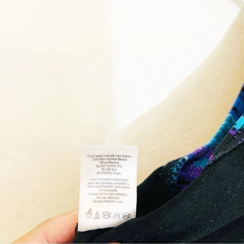 Coldwater Creek One Piece Swimwear Women Size 12 Blue/Black
